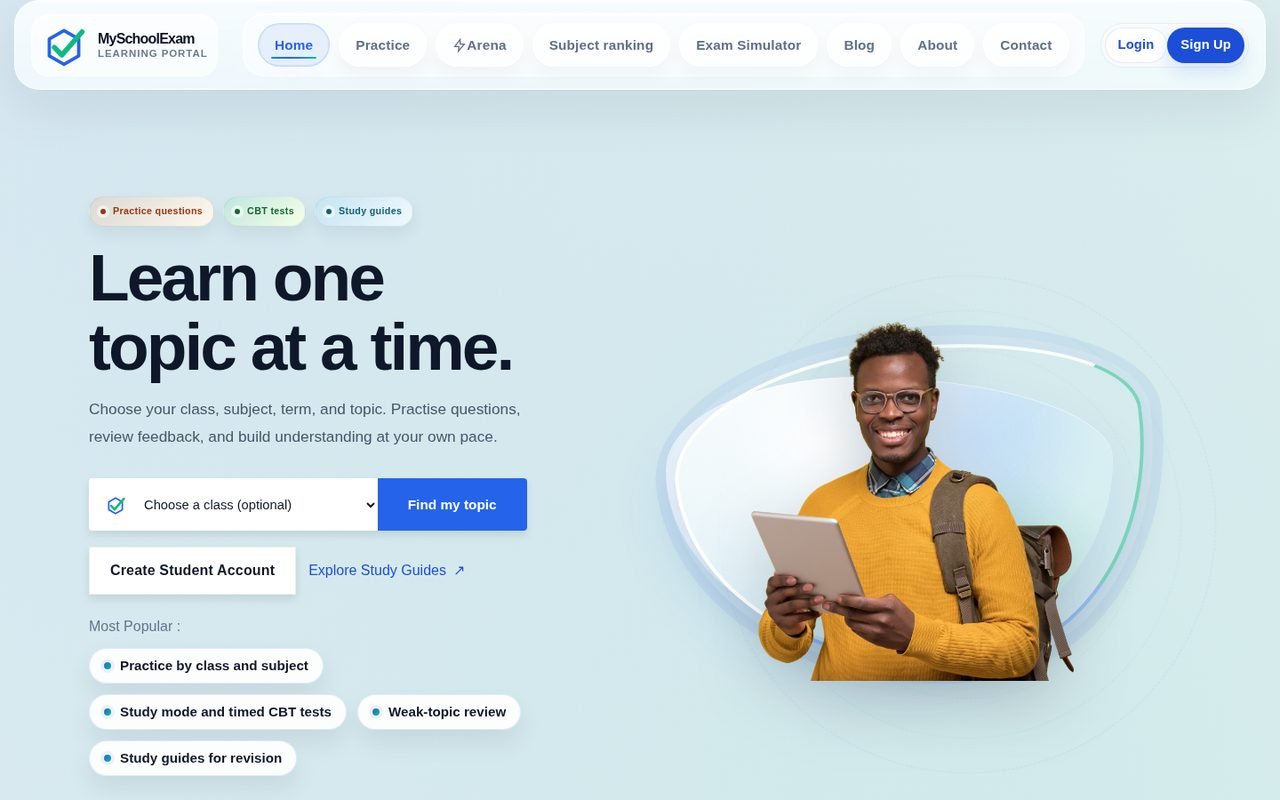 My School Exam — white-label school exam platform